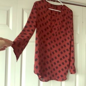 Lumiere Tunic blouse - rust color and black